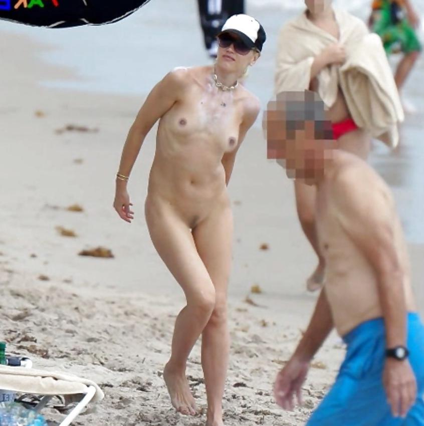 5P Gwen Stefani on a NUDE Beach! 