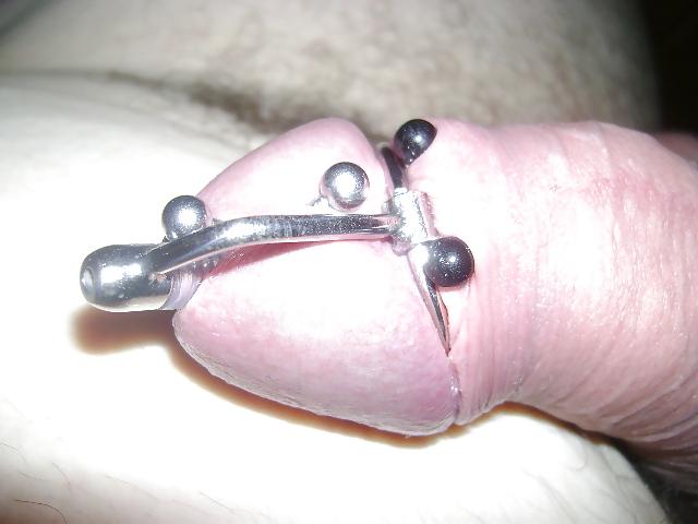 7P Pierced ,Sounded and tortured cock.