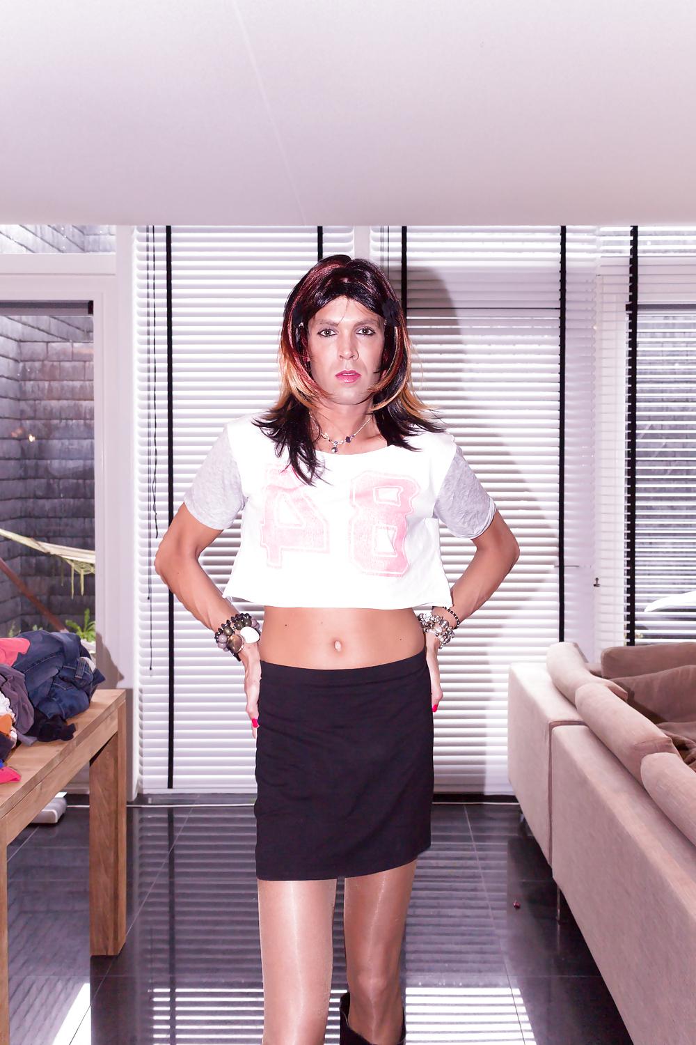 15P Crossdresser Rebecca pose