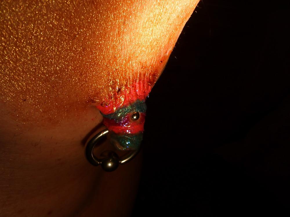18P Meine nippel  piercing  geschminkt  