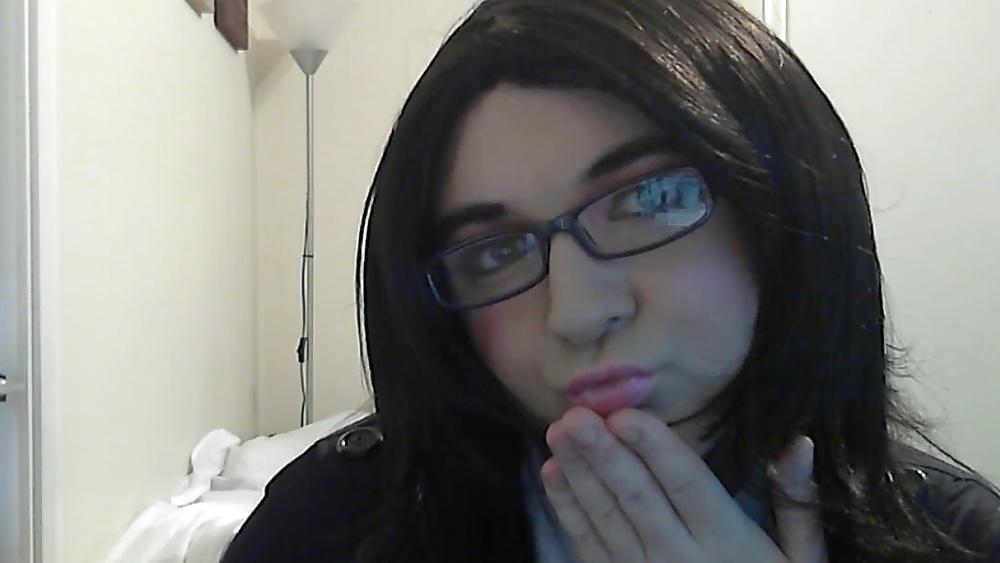 19P Crossdresser in school girl uniform