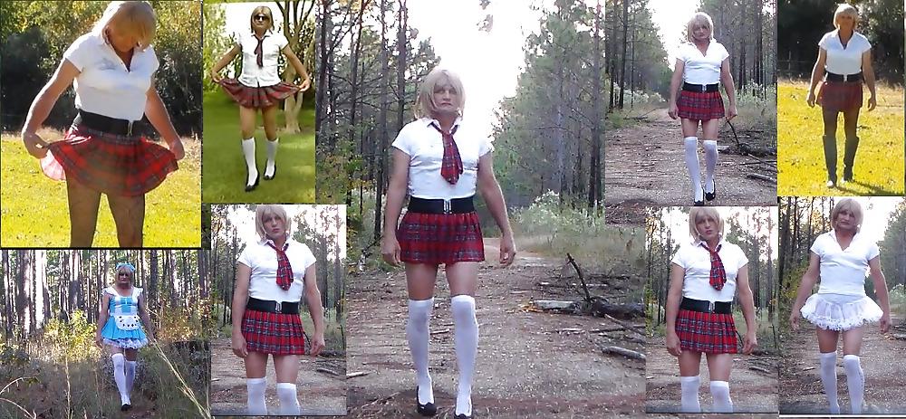 9P Crossdresser school girl