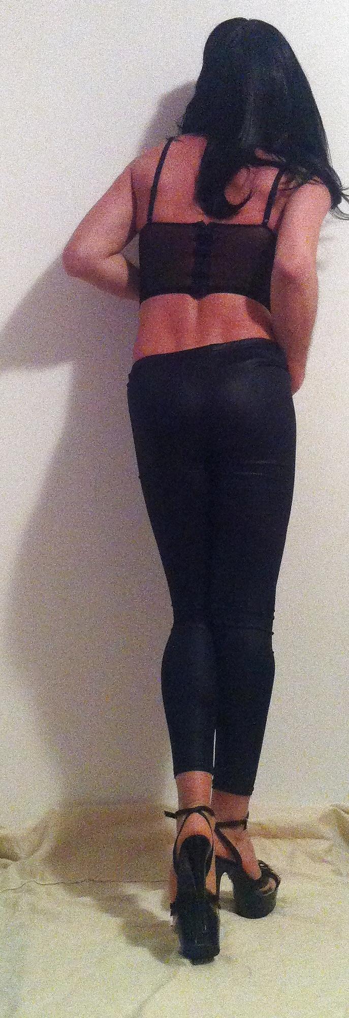 14P Crossdresser Leggings & heels