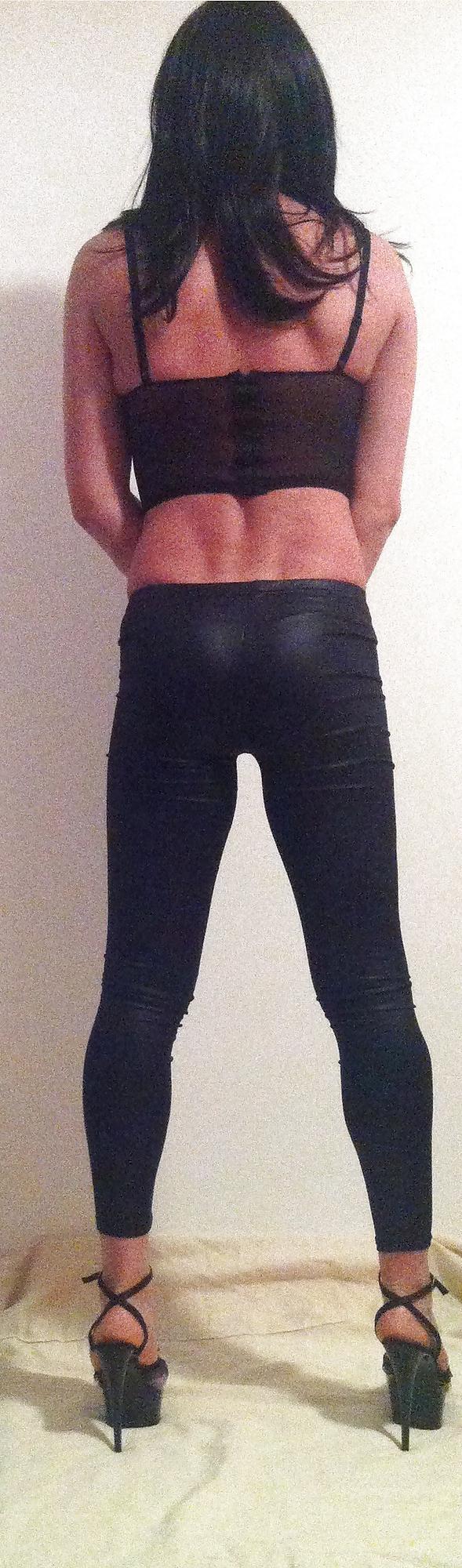 14P Crossdresser Leggings & heels
