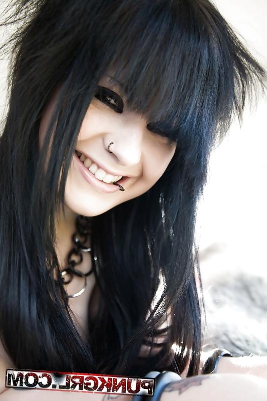 5P Emo brunette. big tits