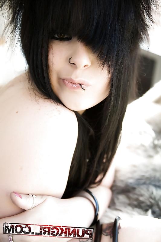5P Emo brunette. big tits