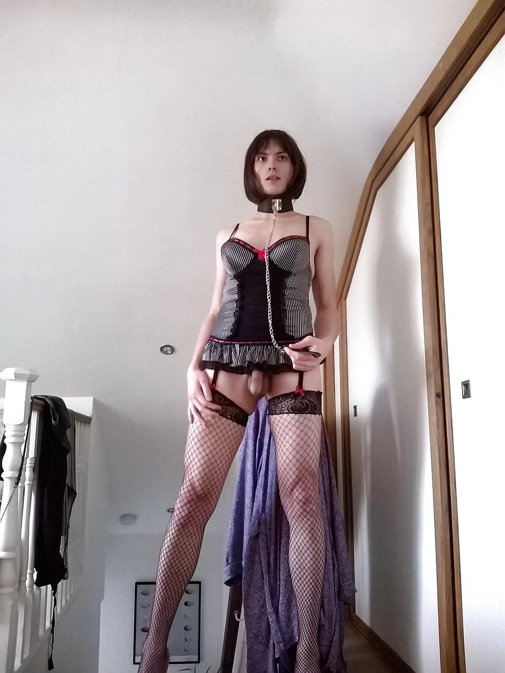 11P Emma Slut UK crossdresser satin dress
