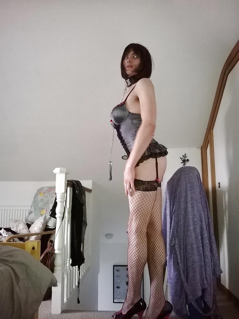 11P Emma Slut UK crossdresser satin dress