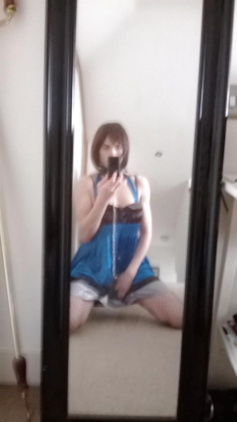 11P Emma Slut UK crossdresser satin dress