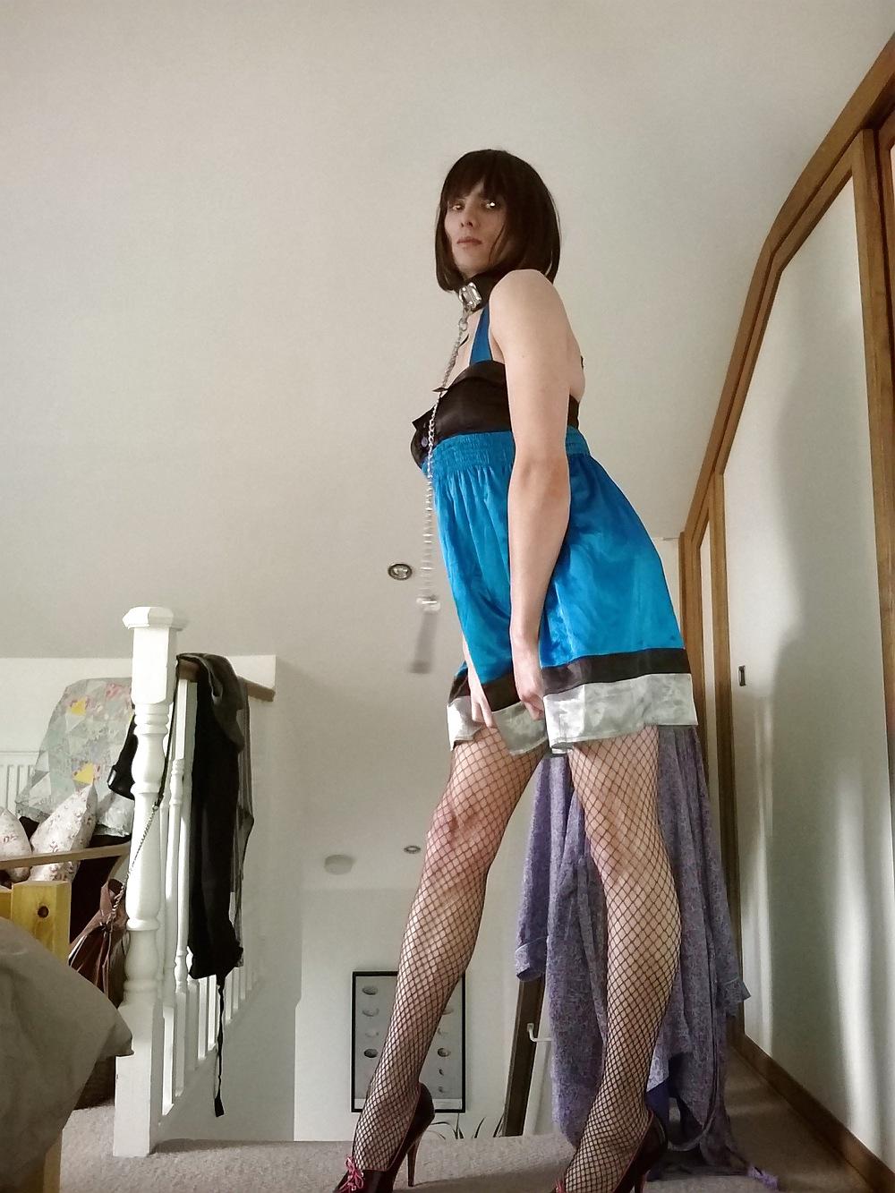 11P Emma Slut UK crossdresser satin dress