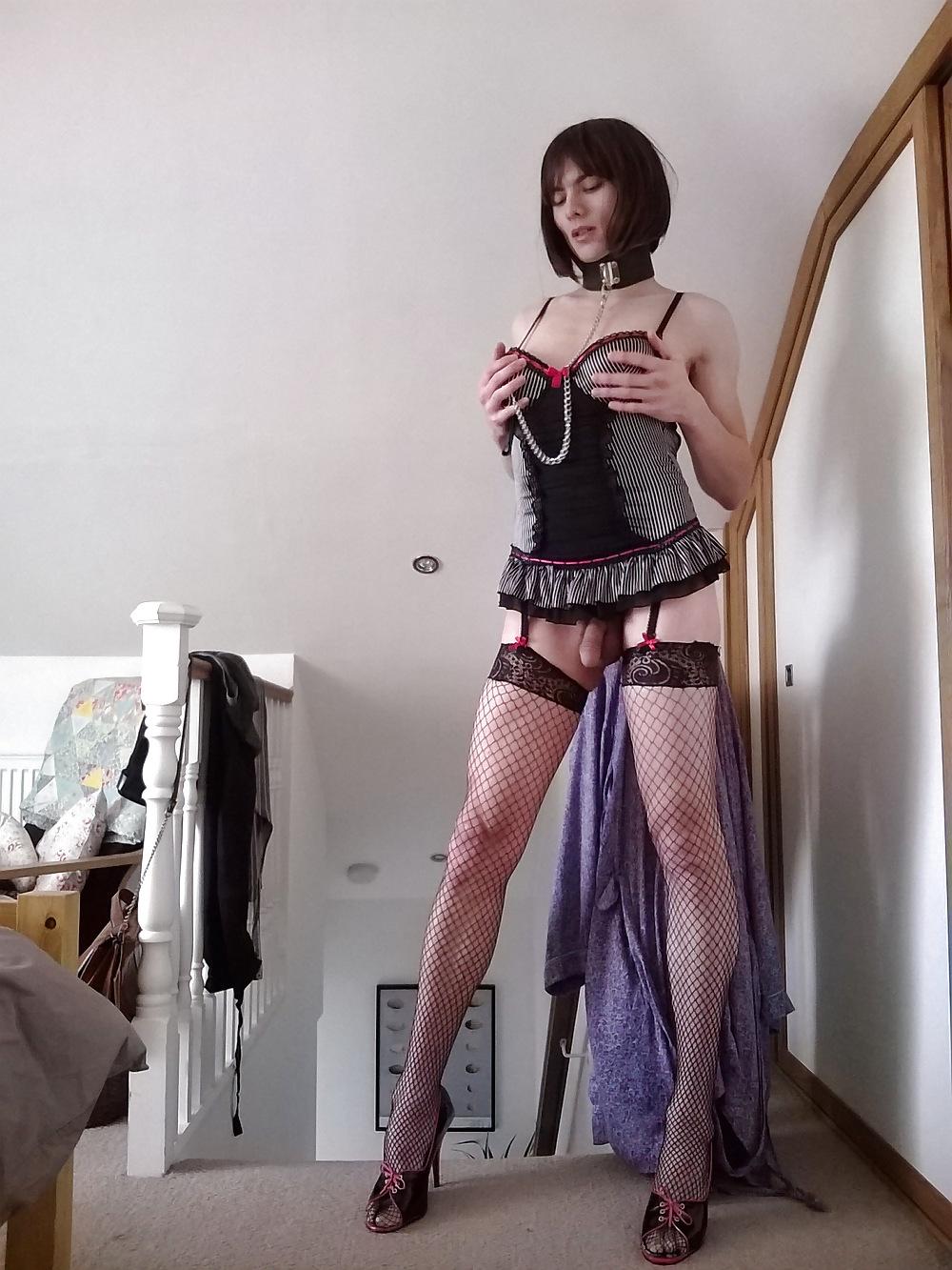 11P Emma Slut UK crossdresser satin dress