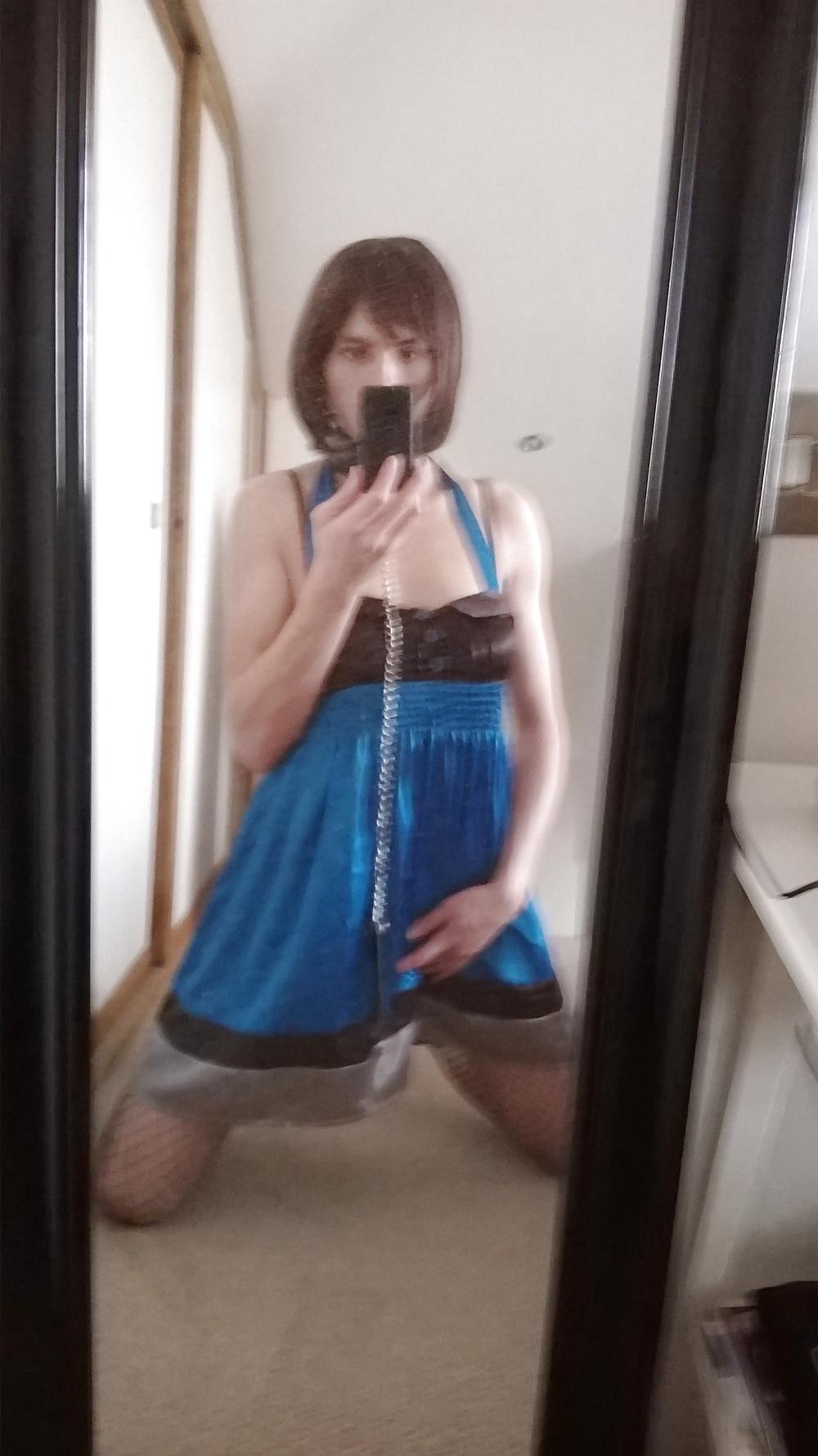 11P Emma Slut UK crossdresser satin dress