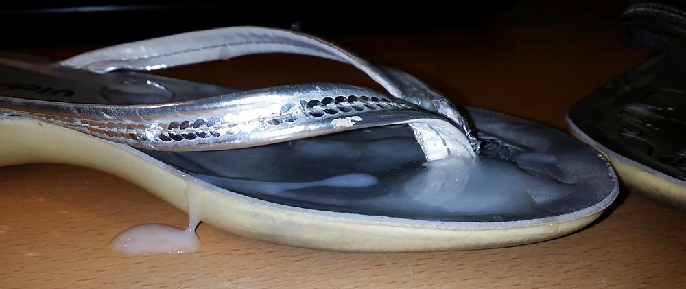 12P Fuck and cum flip flops bought on ebay