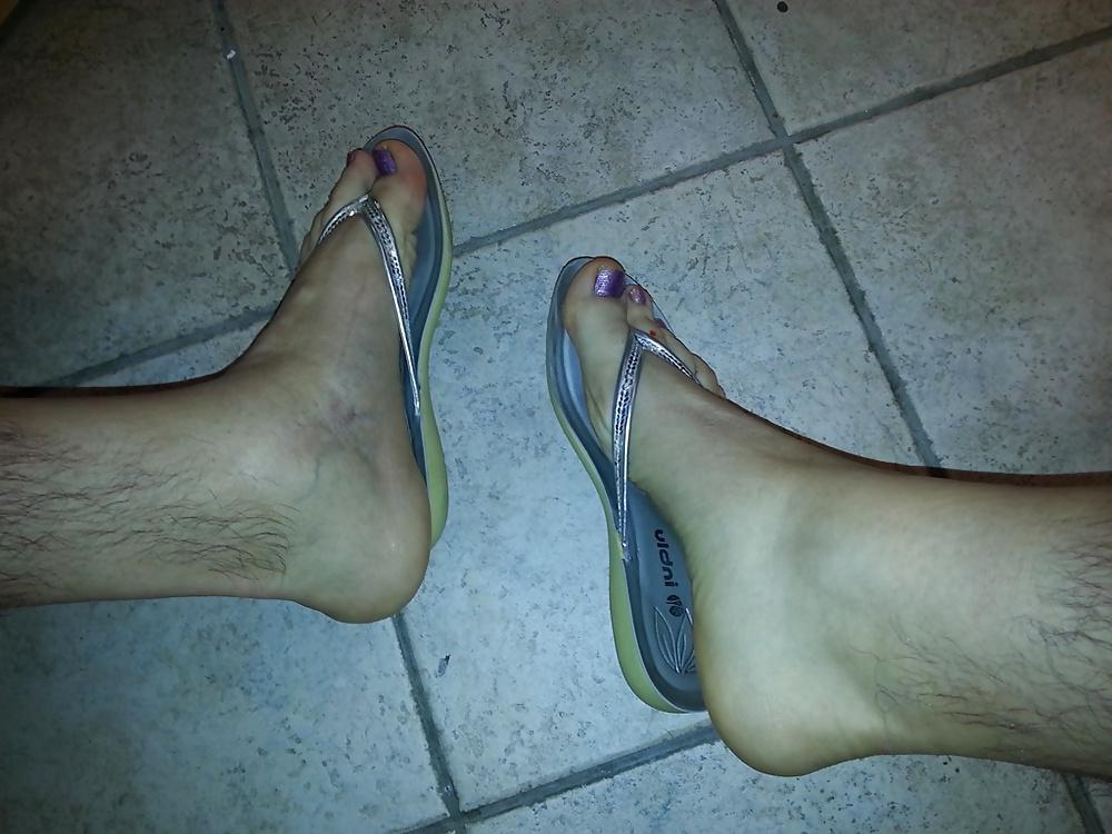 12P Fuck and cum flip flops bought on ebay