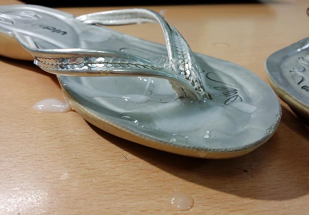 12P Fuck and cum flip flops bought on ebay
