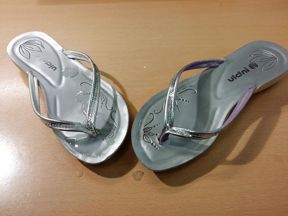 12P Fuck and cum flip flops bought on ebay