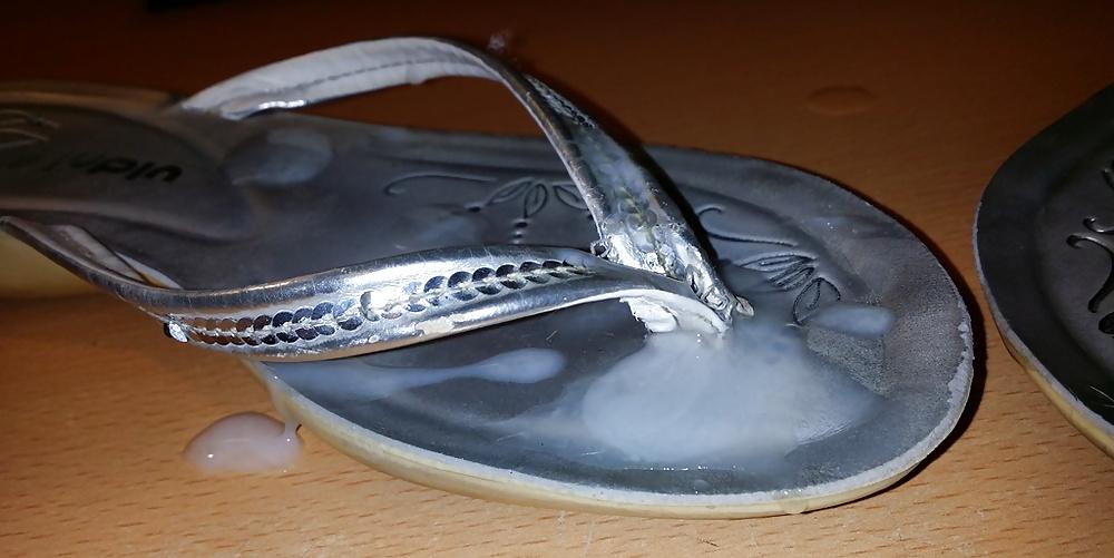 12P Fuck and cum flip flops bought on ebay