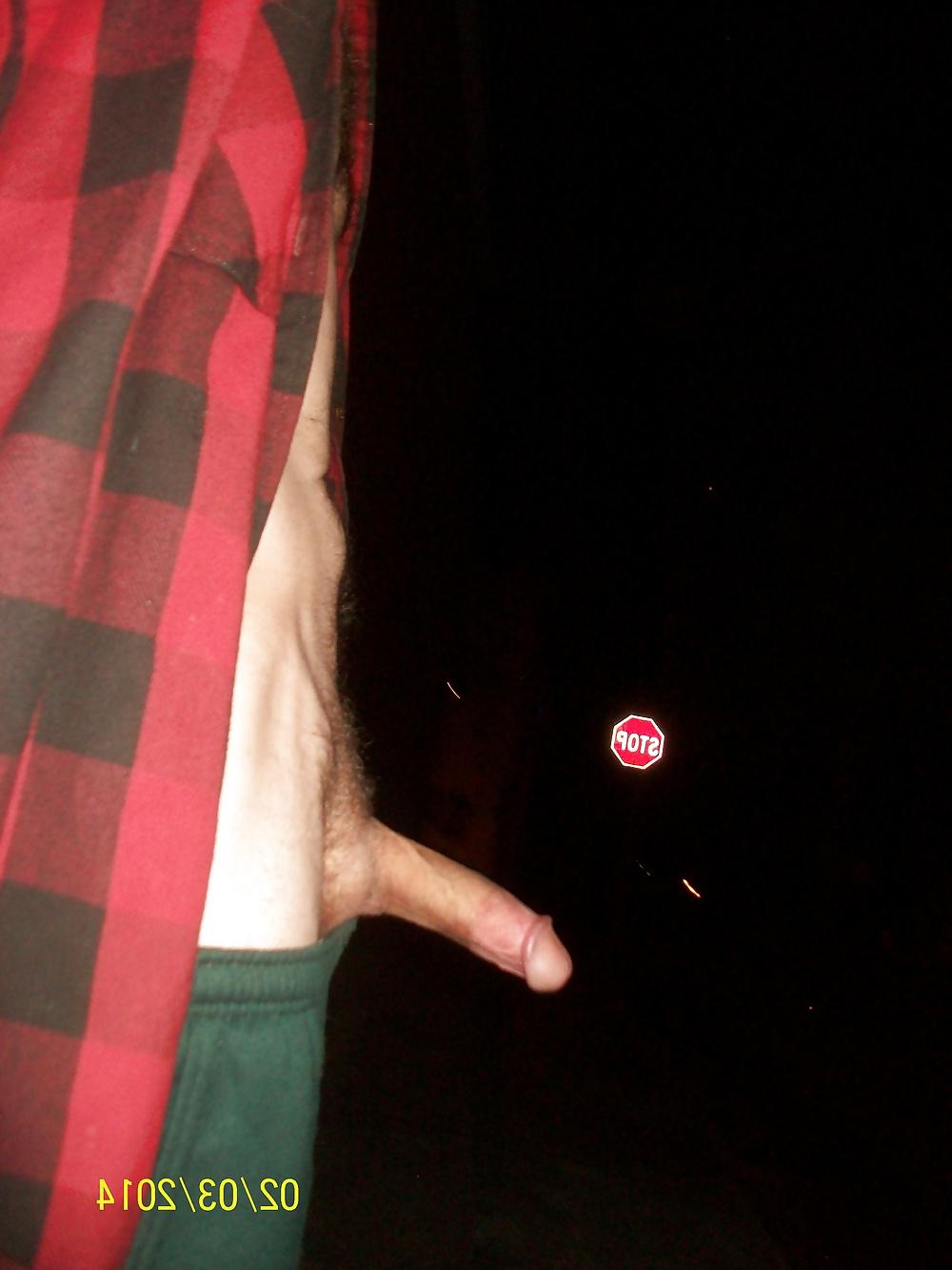 6P Down town masterbating on the side of the street
