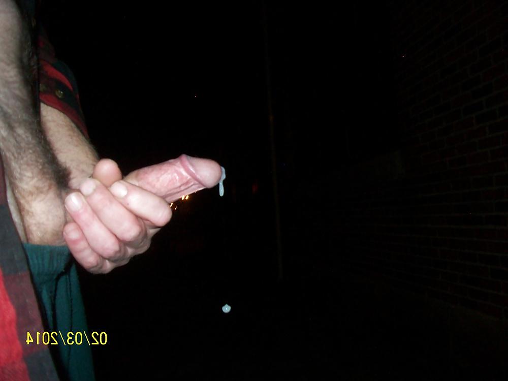 6P Down town masterbating on the side of the street