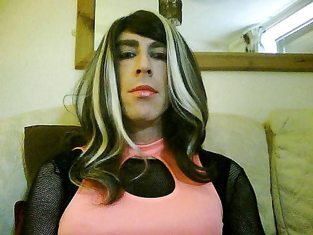 25P Crossdresser in sexy pink minidress
