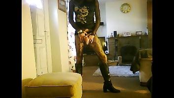 25P Crossdresser in sexy pink minidress