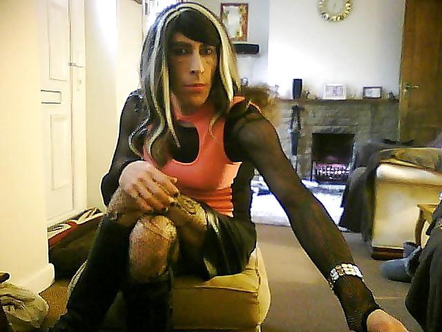 25P Crossdresser in sexy pink minidress