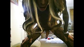 25P Crossdresser in sexy pink minidress