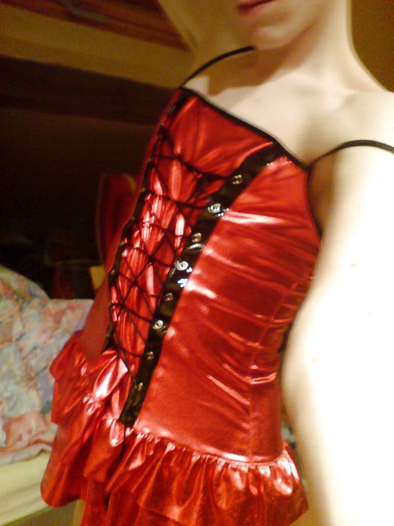 13P Sissy crossdresser wears skirts, thongs and PVC