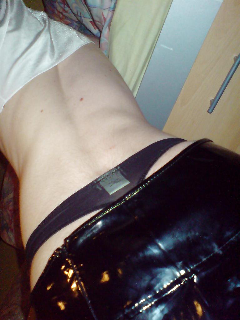 13P Sissy crossdresser wears skirts, thongs and PVC