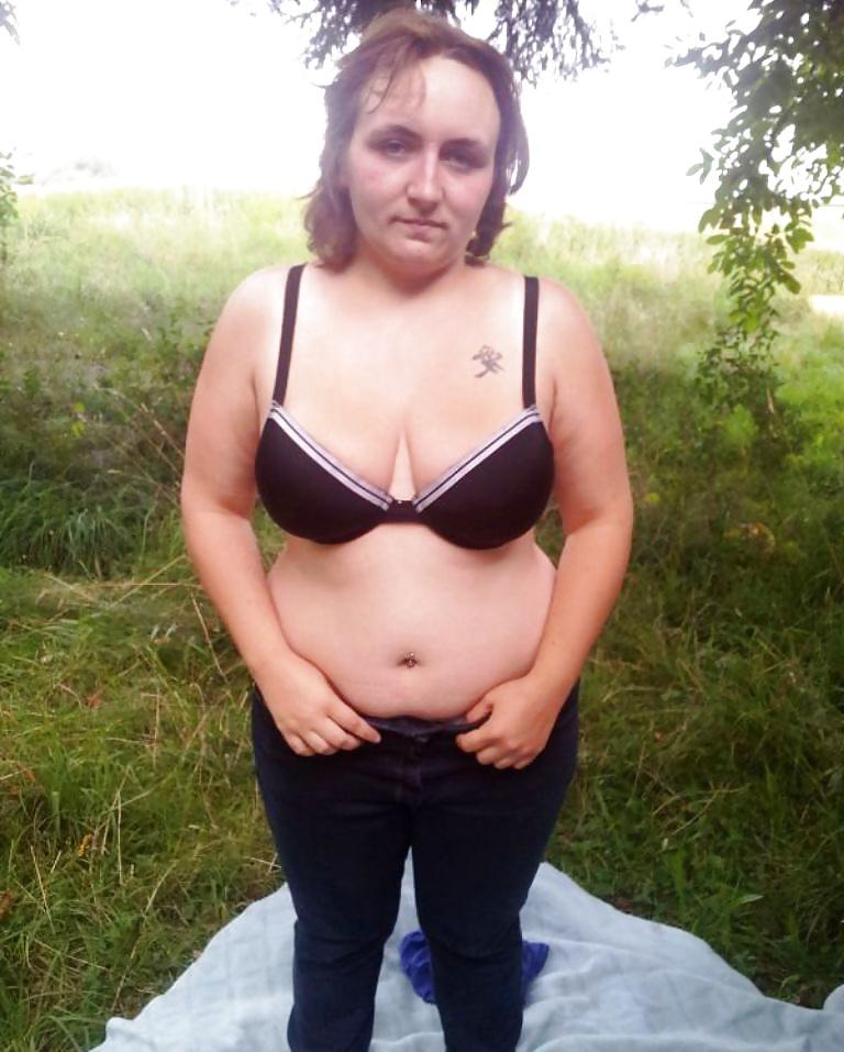 9P Private Pics - Horny German wife with hanging tits outdoors