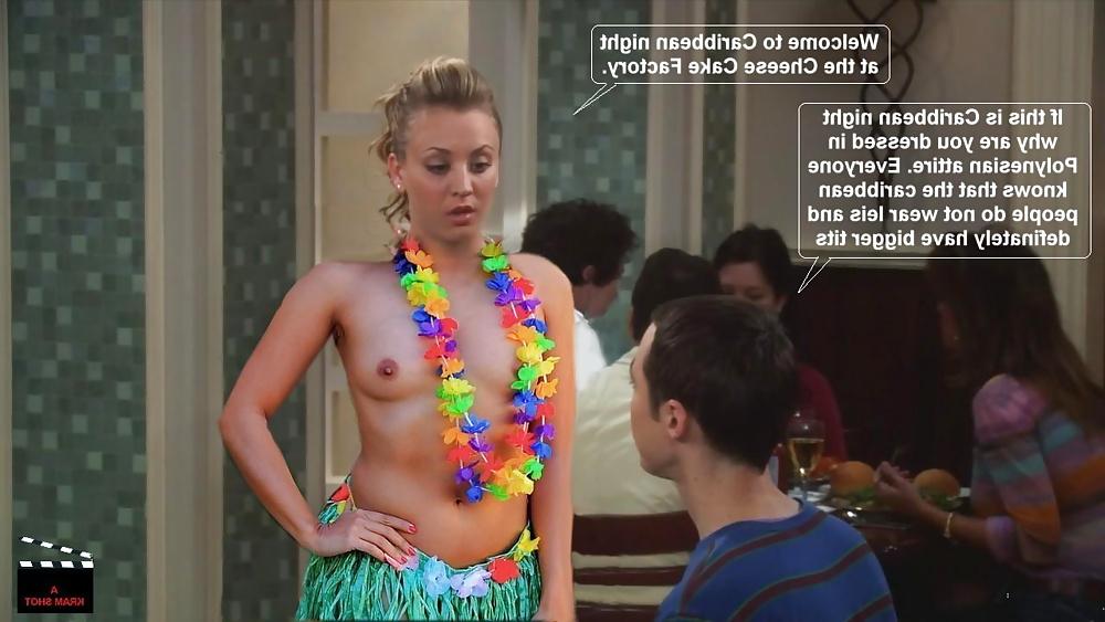25P Kaley cuoco naked on set