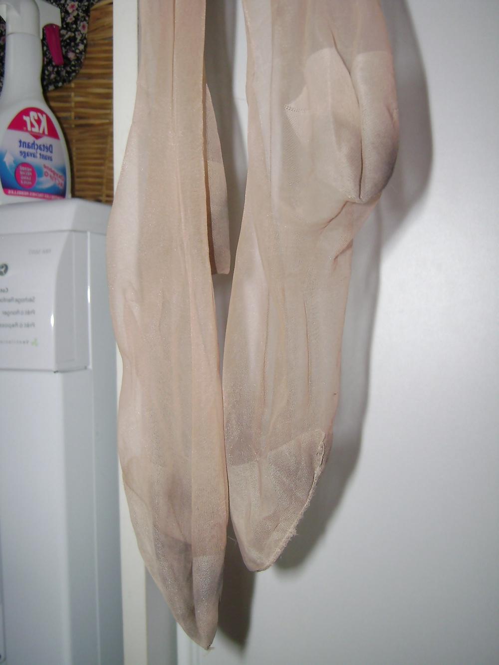 25P The Worn Stockings of my SLUTY WIFE who has been FUCKED