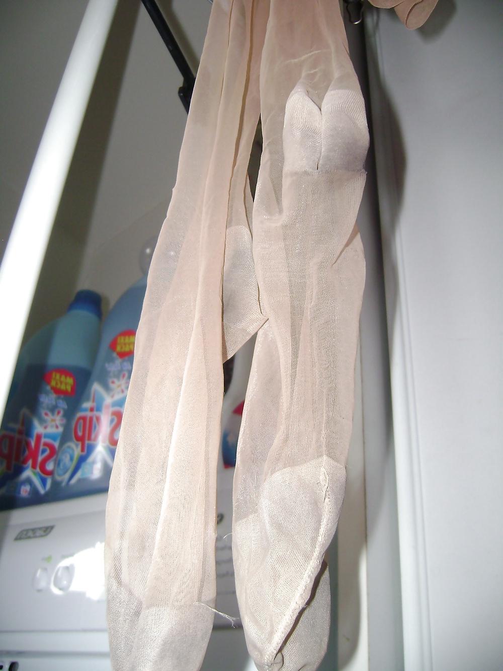 25P The Worn Stockings of my SLUTY WIFE who has been FUCKED