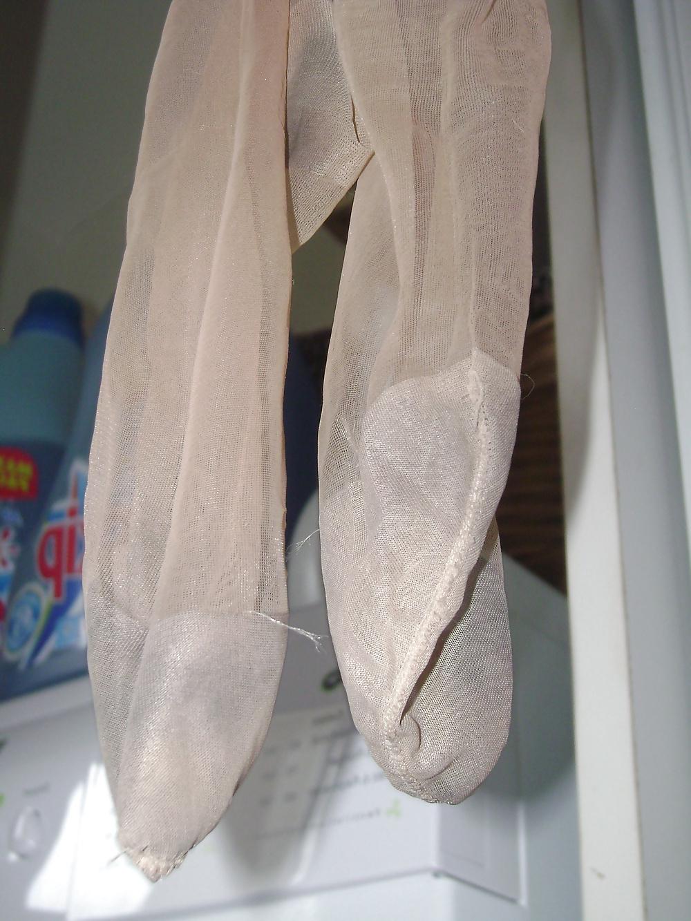 25P The Worn Stockings of my SLUTY WIFE who has been FUCKED