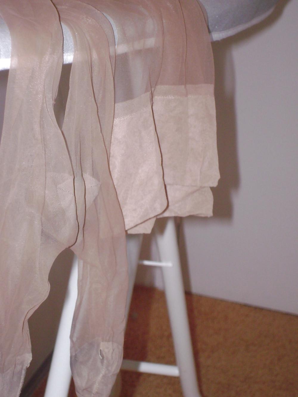 25P The Worn Stockings of my SLUTY WIFE who has been FUCKED