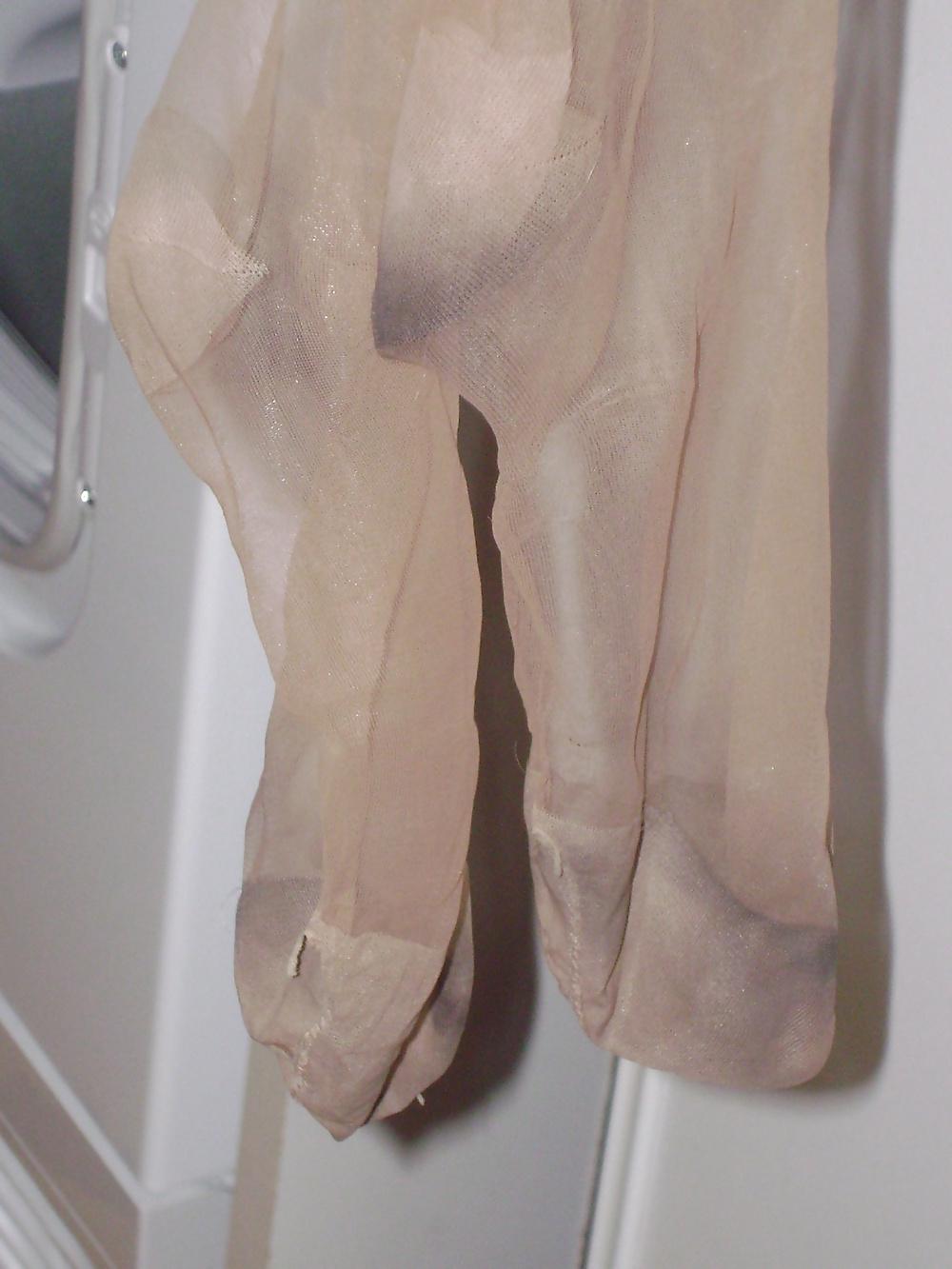 25P The Worn Stockings of my SLUTY WIFE who has been FUCKED