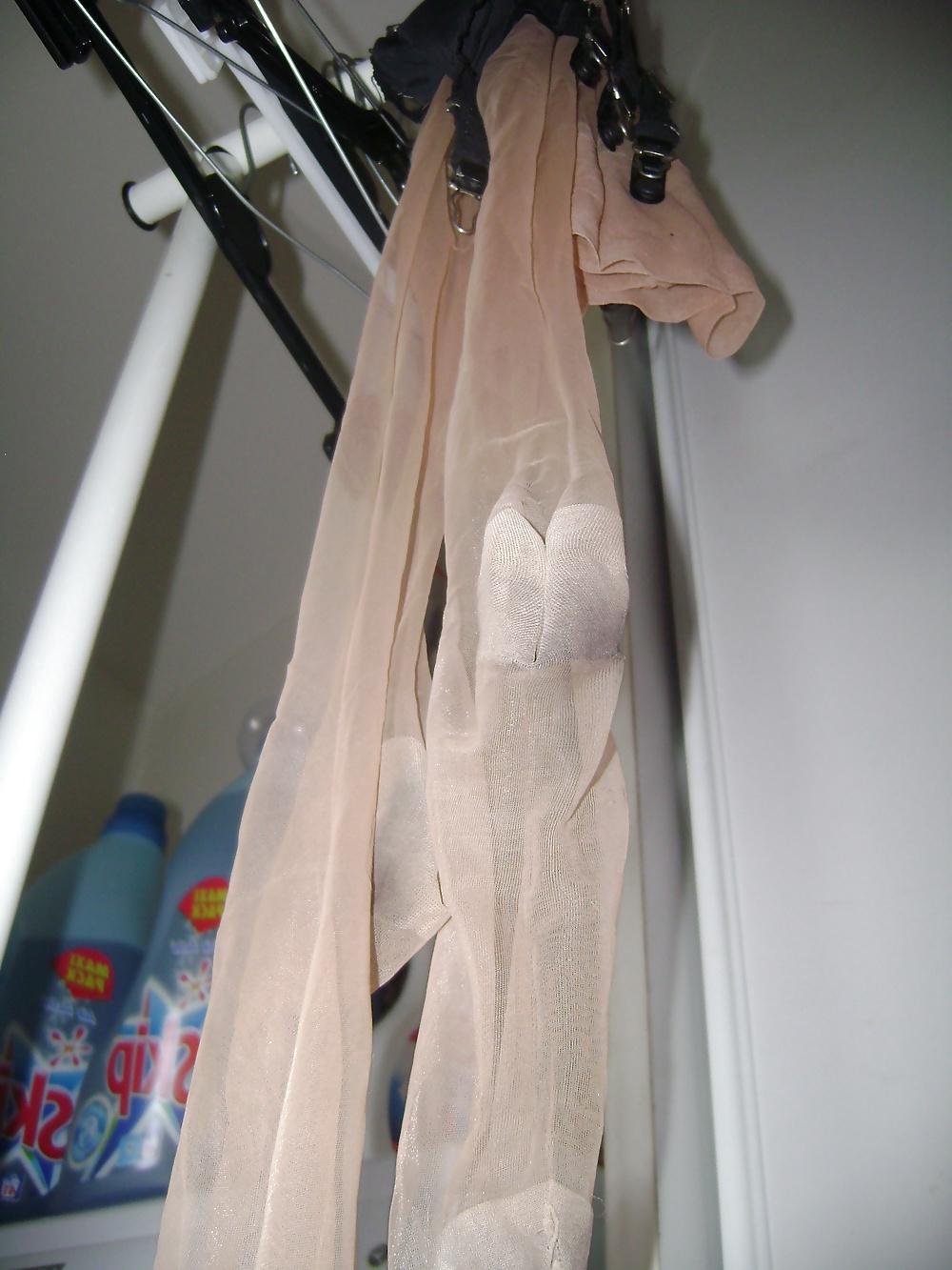25P The Worn Stockings of my SLUTY WIFE who has been FUCKED