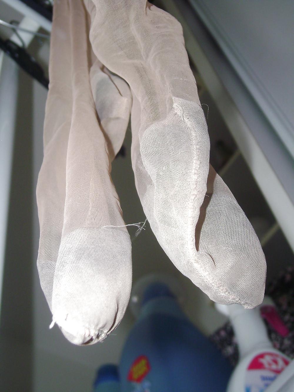 25P The Worn Stockings of my SLUTY WIFE who has been FUCKED