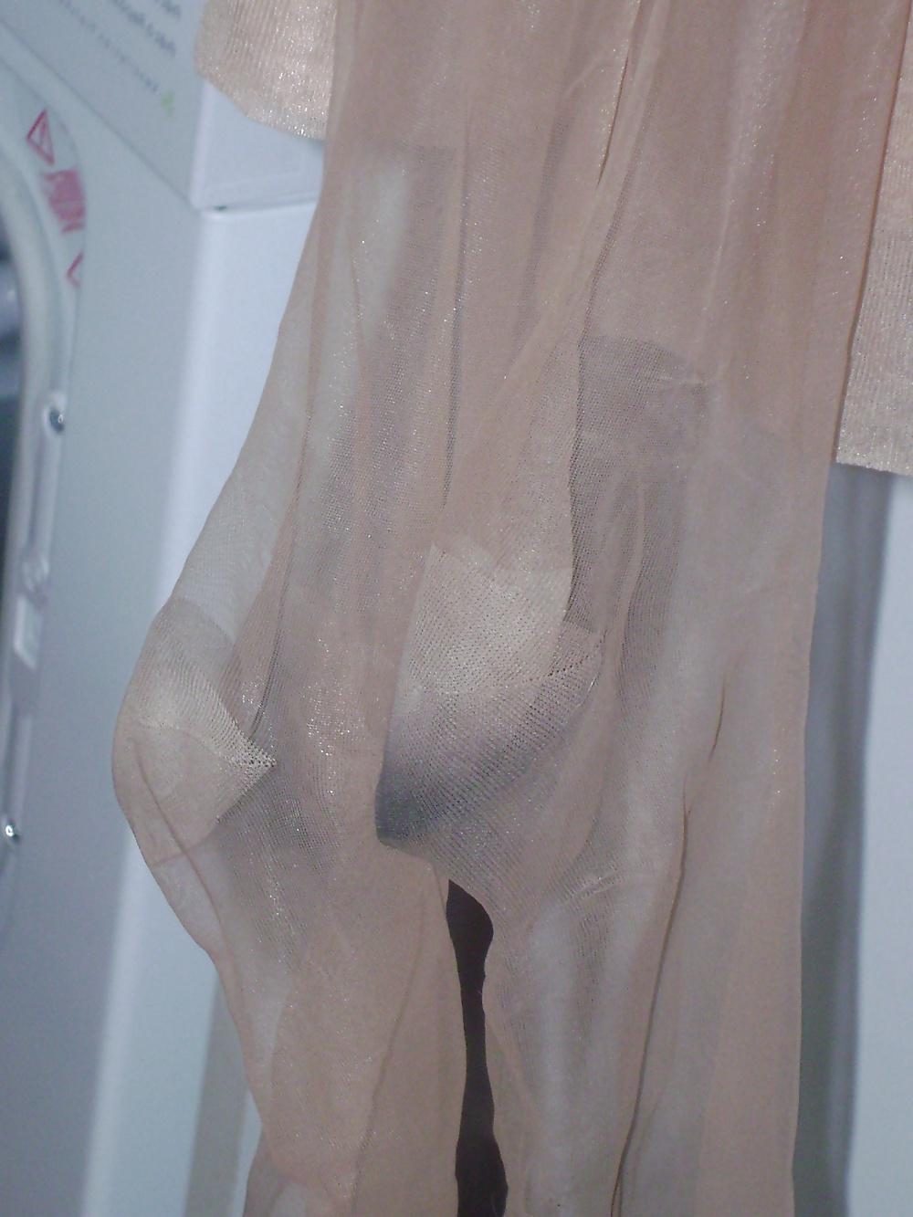 25P The Worn Stockings of my SLUTY WIFE who has been FUCKED