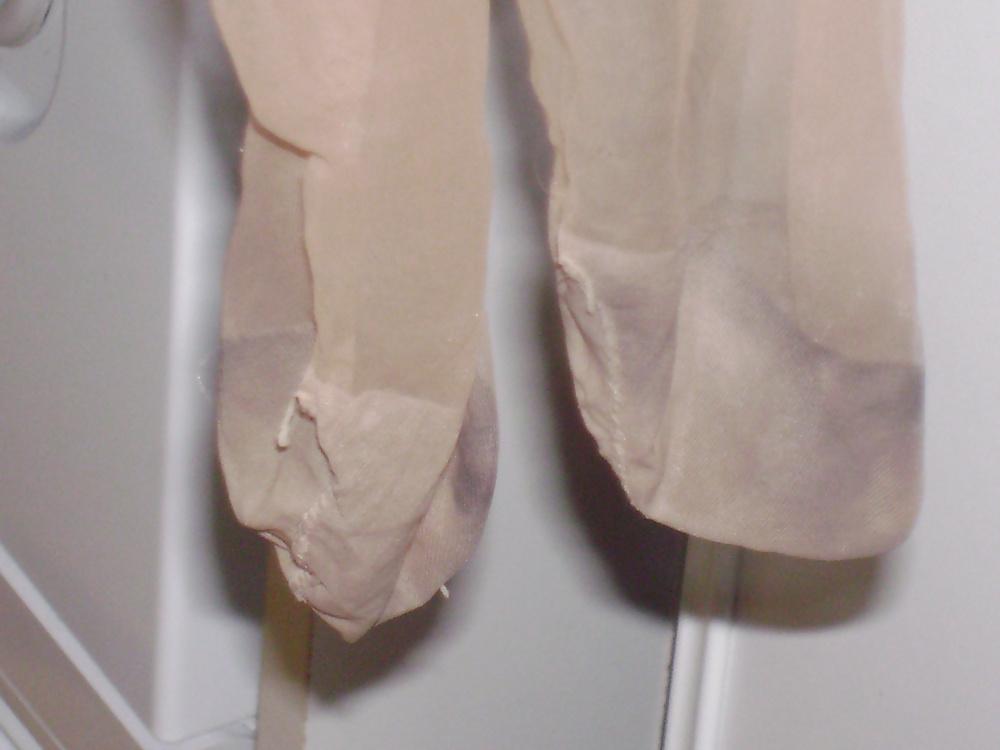 25P The Worn Stockings of my SLUTY WIFE who has been FUCKED