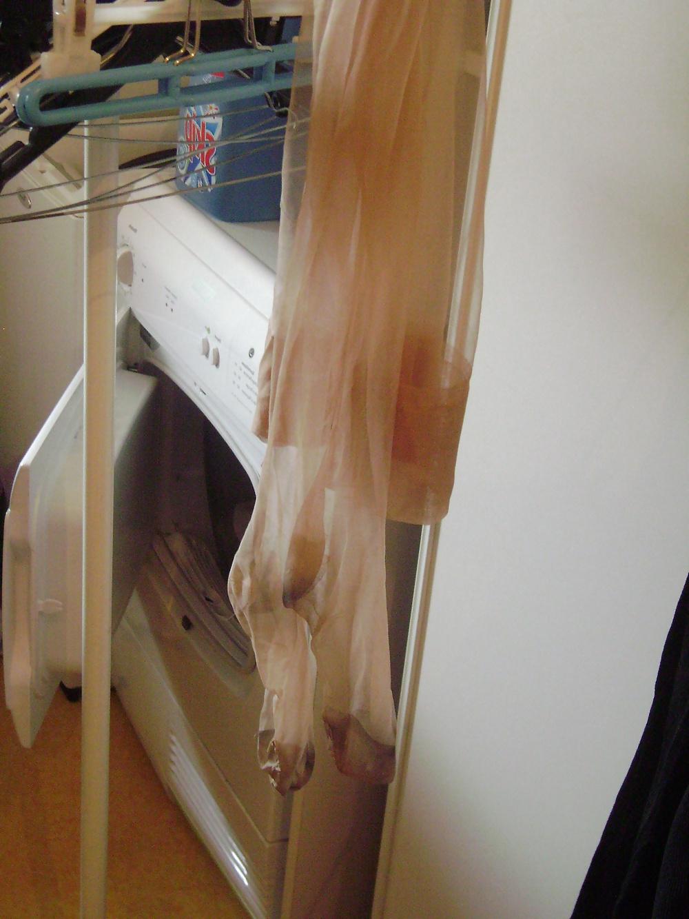 25P The Worn Stockings of my SLUTY WIFE who has been FUCKED
