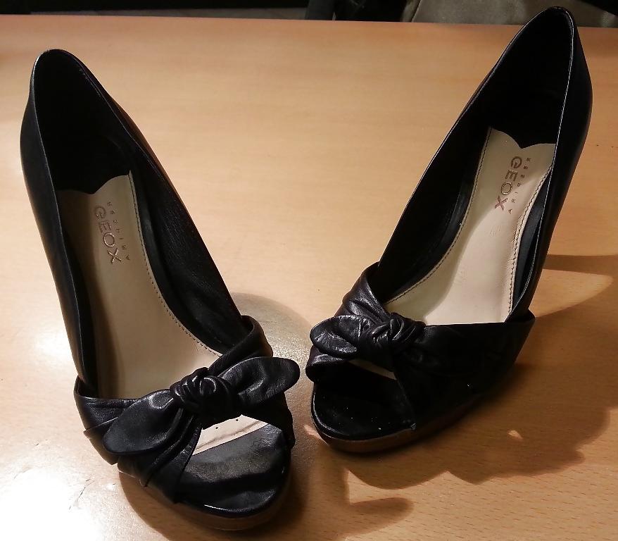 7P Fuck and cum my mother's Geox peeptoe sandals