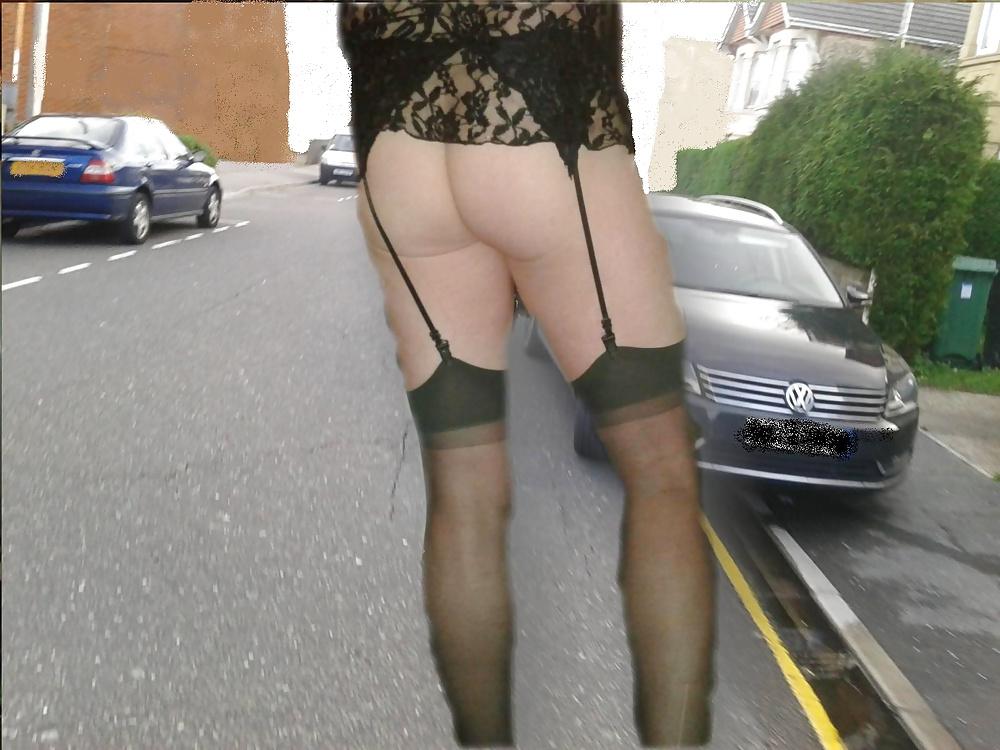 25P Crossdresser flashing in public and garden 