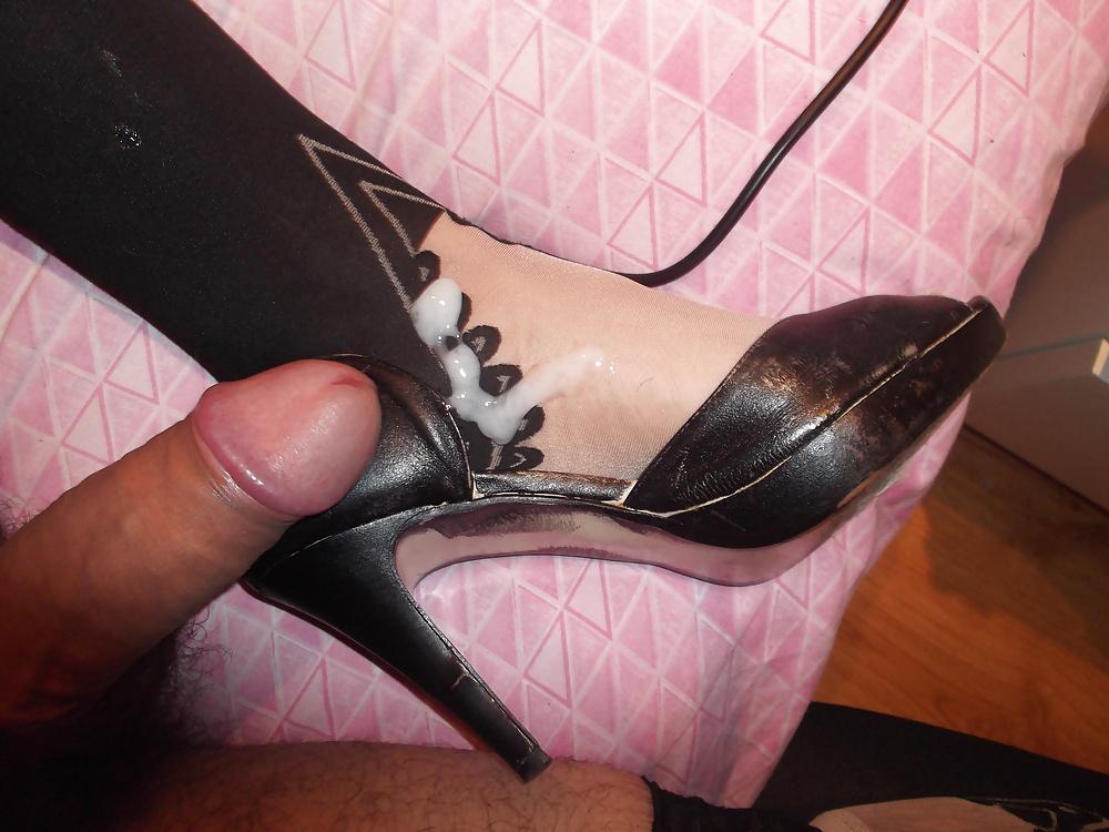 18P Crossdresser black sexy lingerie stockings and mask