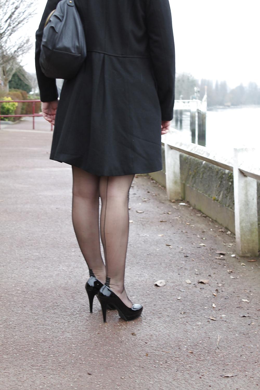 10P Seamed stockings Bas couture 
