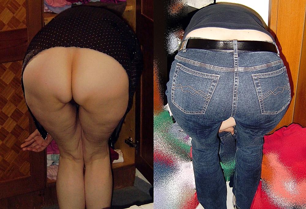 21P Hairy big ass MILF Clothed & Undressed