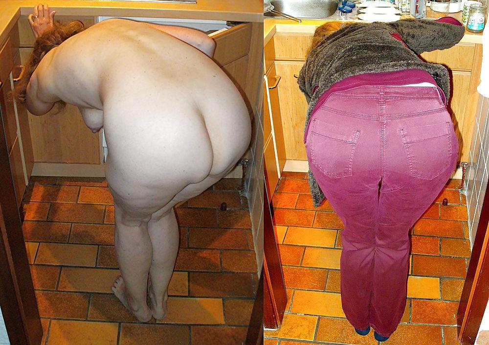21P Hairy big ass MILF Clothed & Undressed