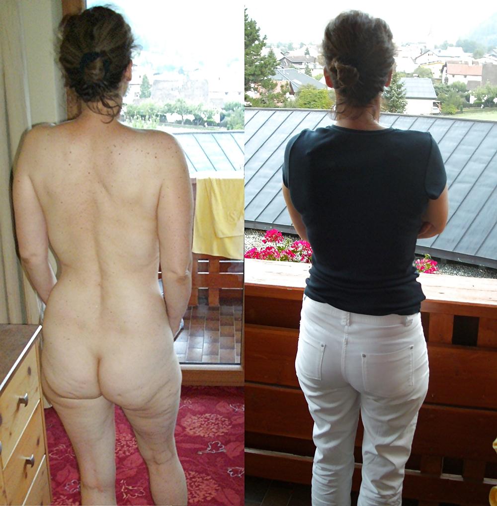 21P Hairy big ass MILF Clothed & Undressed