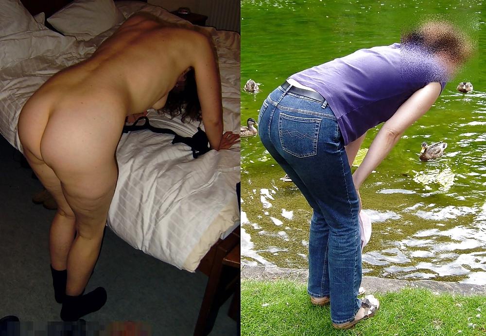 21P Hairy big ass MILF Clothed & Undressed