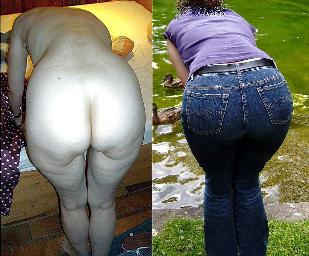 21P Hairy big ass MILF Clothed & Undressed